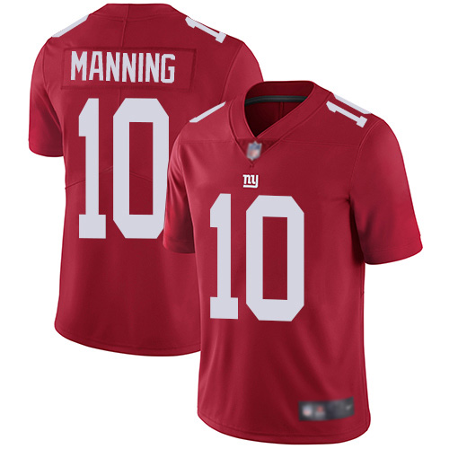 Men New York Giants #10 Eli Manning Red Limited Red Inverted Legend Football NFL Jersey